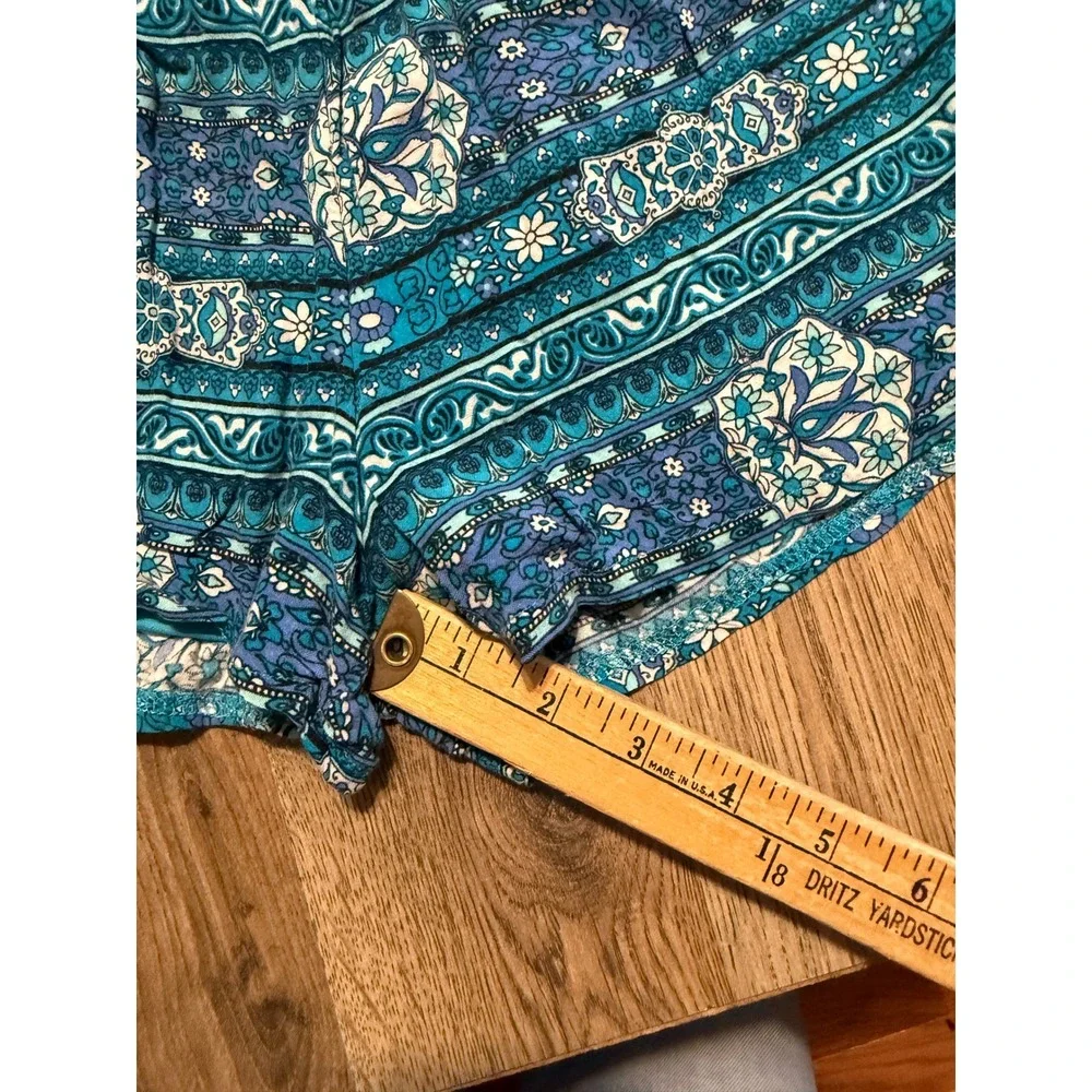 Miss Attitude Shorts Girls M 10/12 Blue Boho Medallion Rayon Lined Excellent